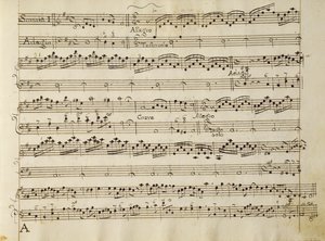 Manuscript Page from the Score of Opus V, 